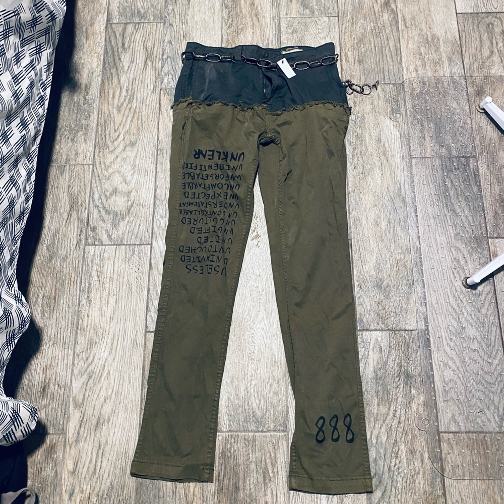 UnKlear Custom Split Jeans with Chain Belt